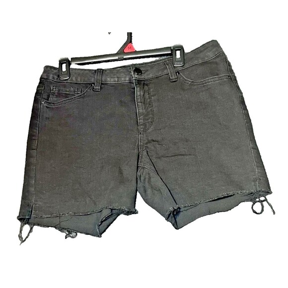 Seven7 Weekend Shorts Womens 10 Black Denim Cutoff Distressed School Summer - Picture 1 of 16